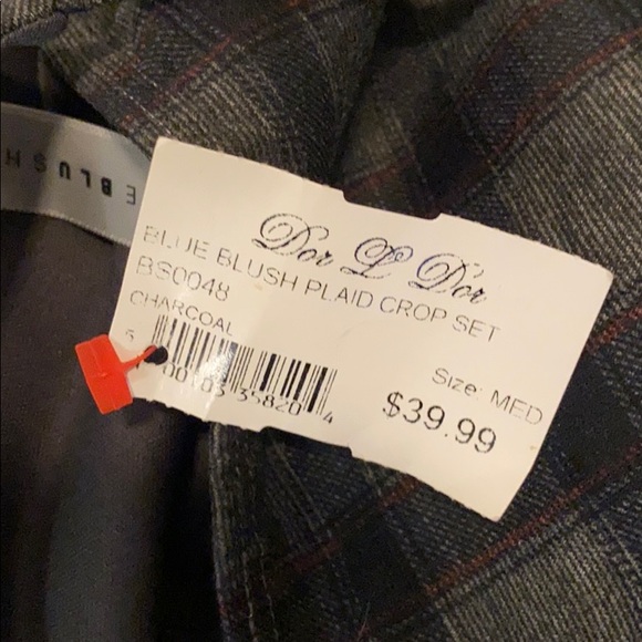 NWT! 2 piece plaid crop top & skirt set - Picture 5 of 5